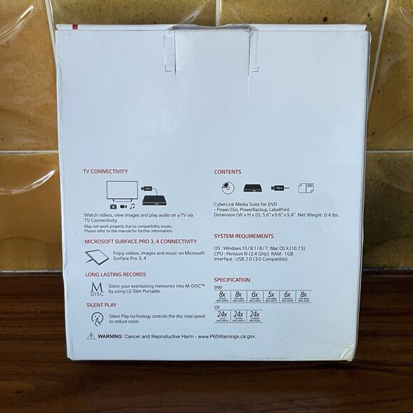 LG Ultra Slim Portable DVD Writer Gold Model GP65NG60 - Picture 2 of 6